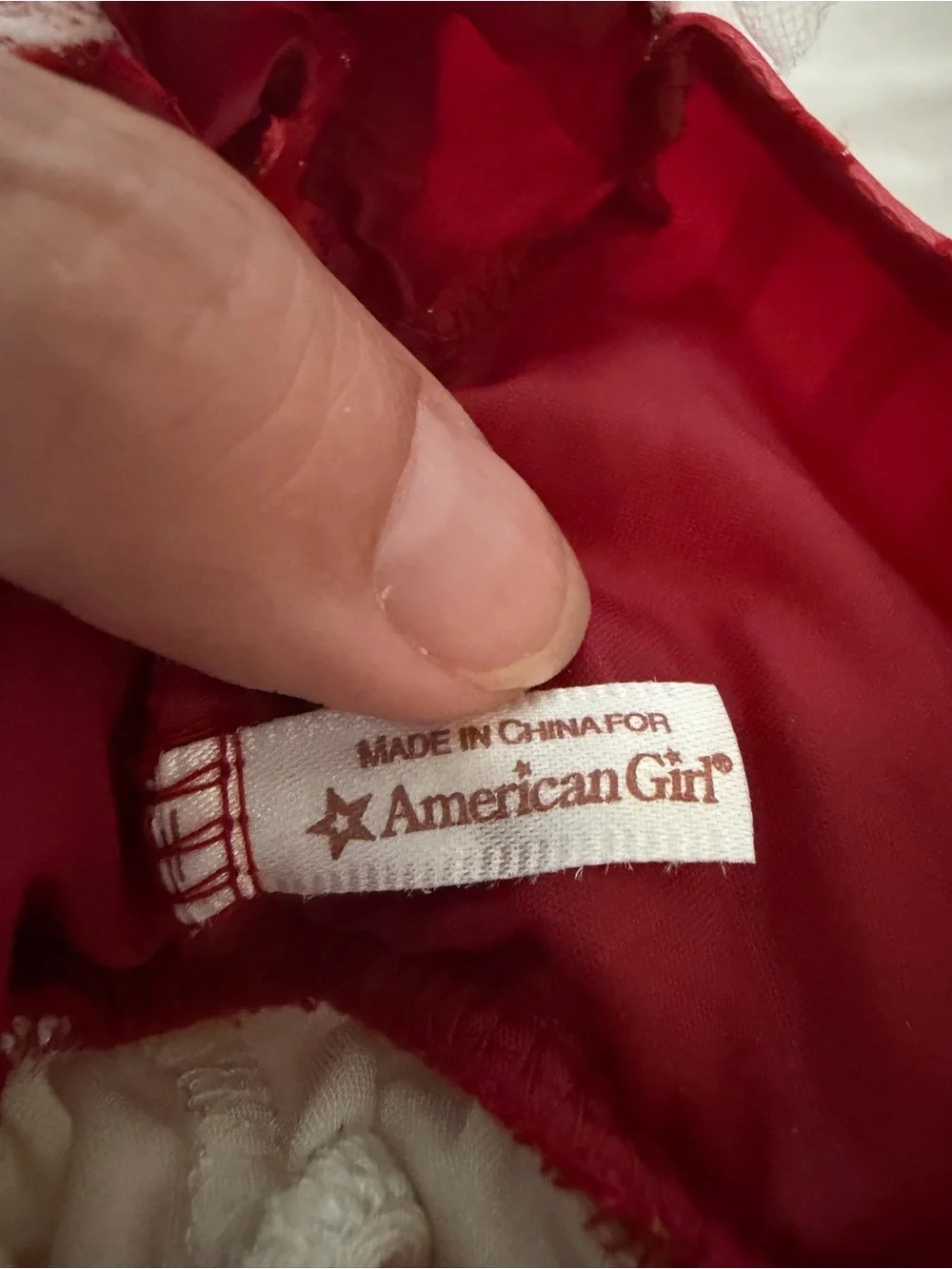 American Girl Ruby Ballet Dress 2008 Red Velvet Gold Trim 18” Doll Dress Retired
